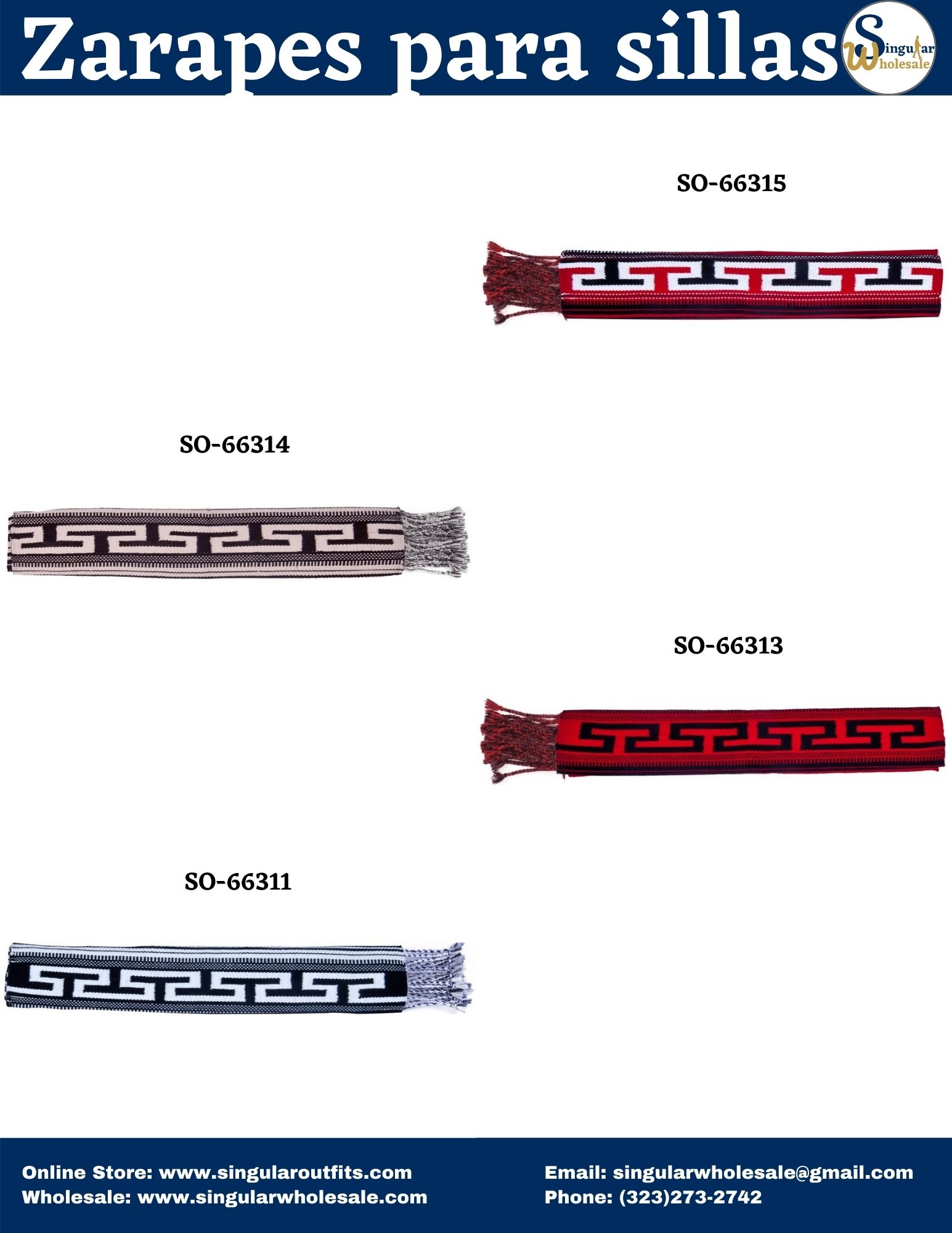 Accesorios para caballos y Charros Catalogo Singular Wholesale