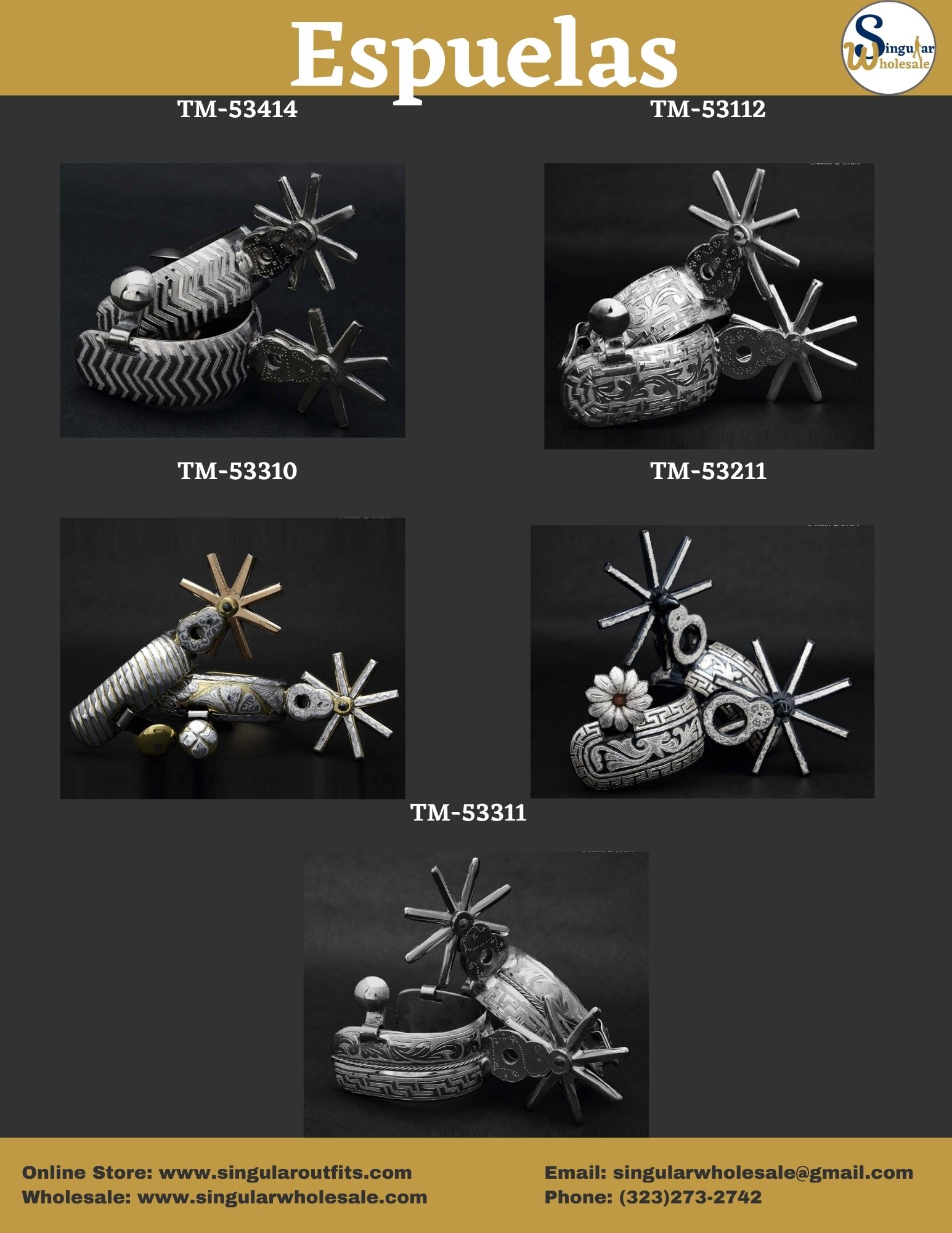 Espuelas, Frenos y monturas de caballos Catalogo Singular Outfits