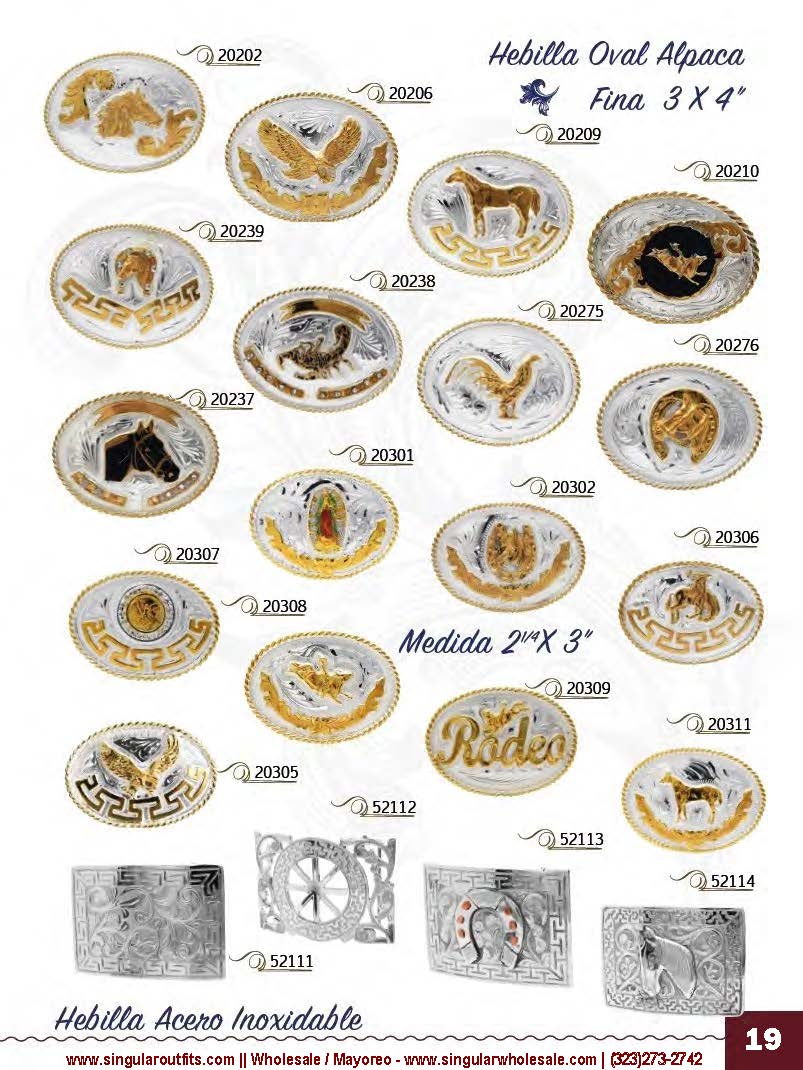 Singular Outfits Accesorios para Charros y Caballos Monturas Espuelas Sombreros Moños Hebillas Catalogo_Page_19