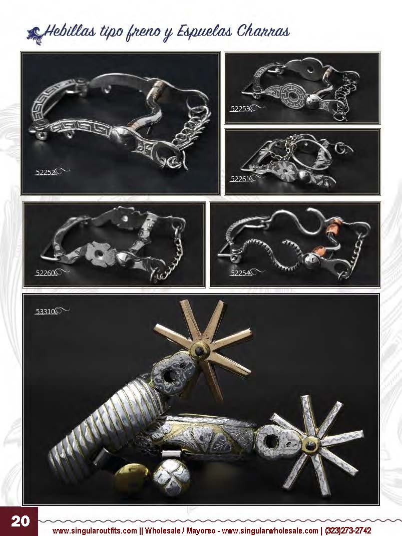 Singular Outfits Accesorios para Charros y Caballos Monturas Espuelas Sombreros Moños Hebillas Catalogo_Page_20