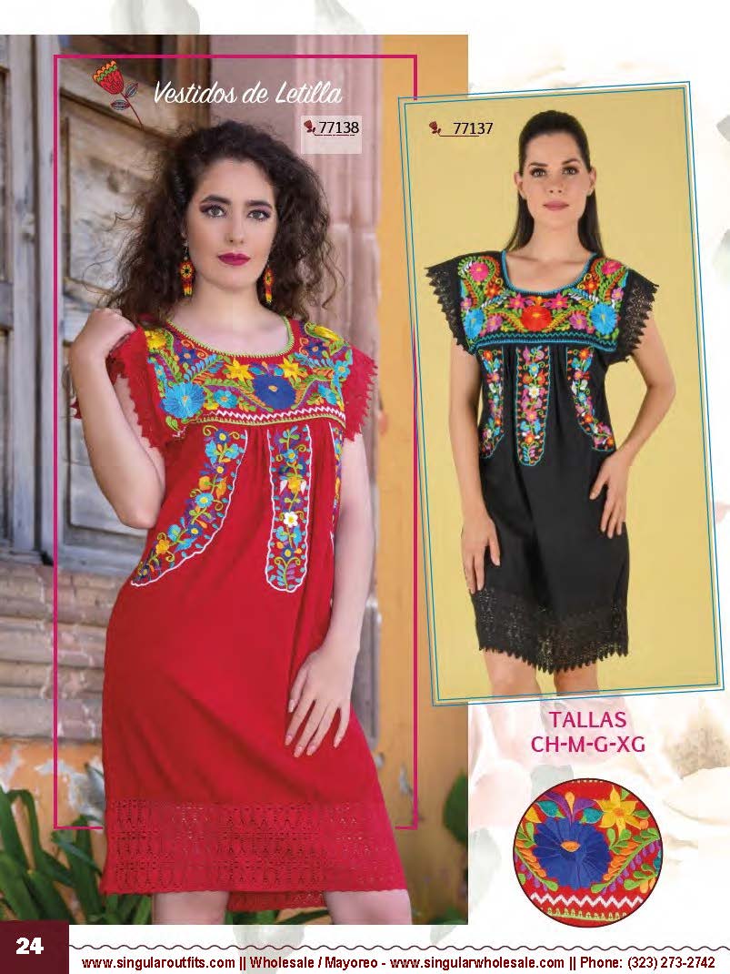 Vestidos Bordados Singular Wholesale Embroidered Dresses