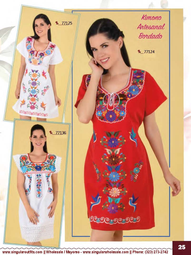 Vestidos Bordados Singular Wholesale Embroidered Dresses