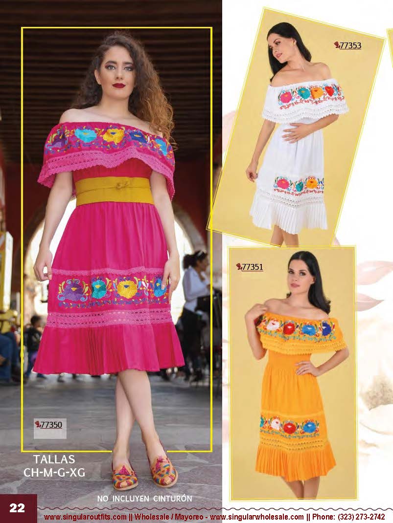 Vestidos Bordados Singular Wholesale Embroidered Dresses