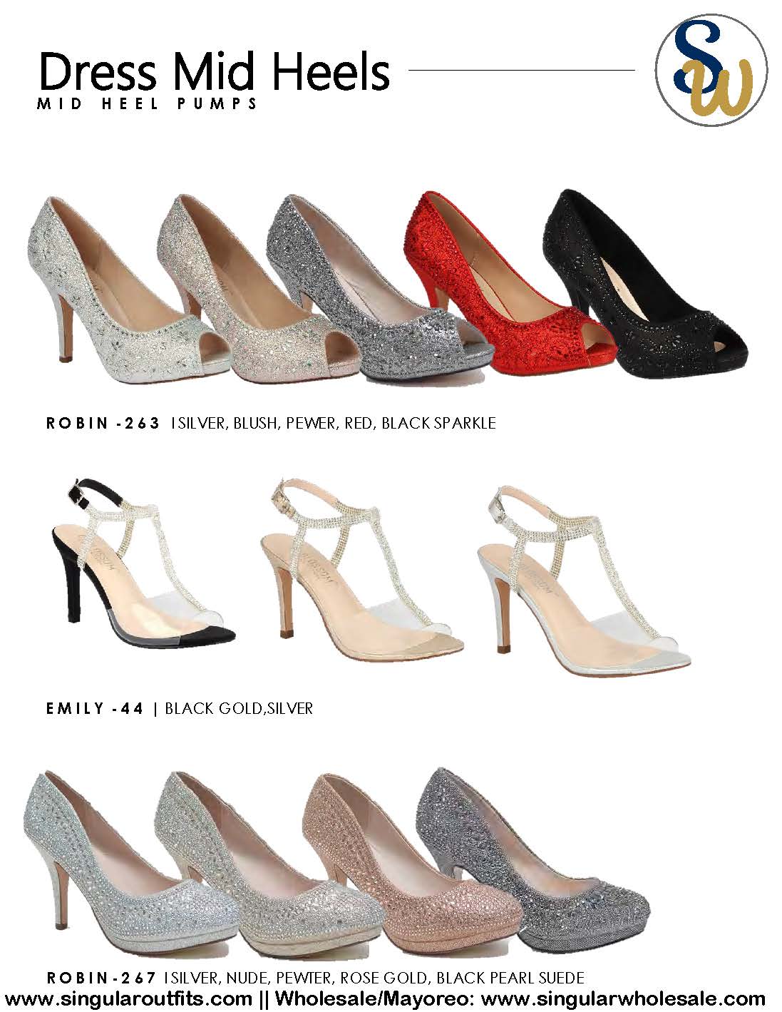 Wholesale Mid-Heels Women Party Shoes Catalog Singular Wholesale