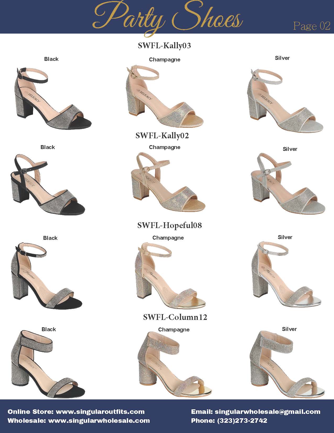 SWFL VOL.1 Women Party Shoes Catalog Singular Wholesale