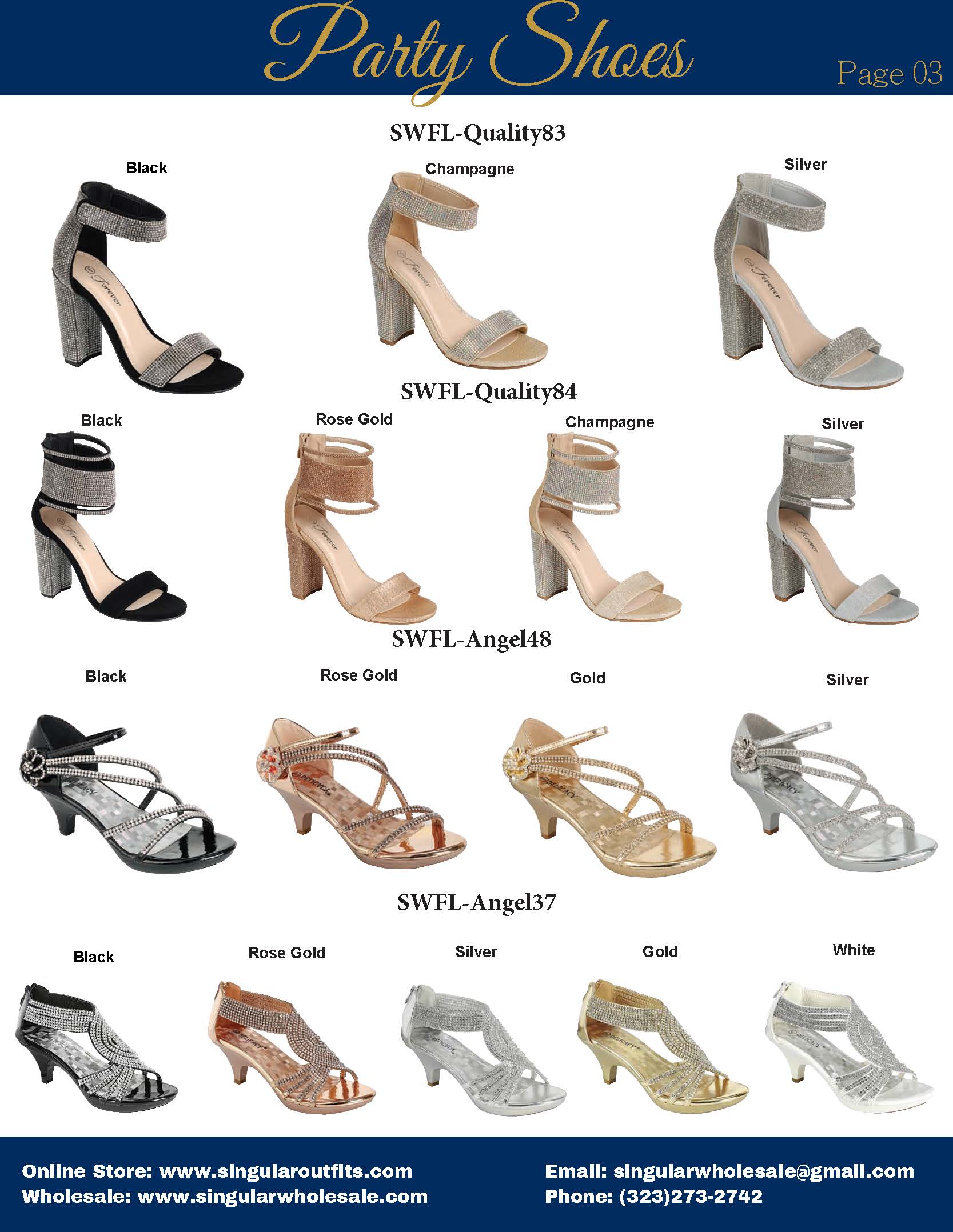 SWFL VOL.1 Women Party Shoes Catalog Singular Wholesale