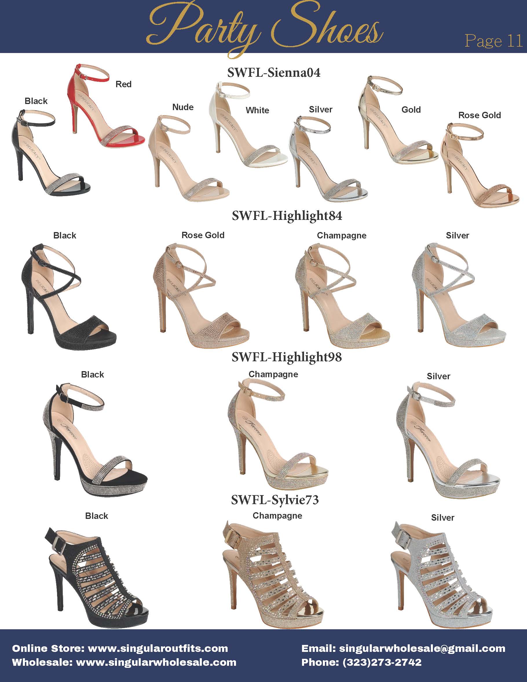 SWFL VOL.1 Women Party Shoes Catalog Singular Wholesale
